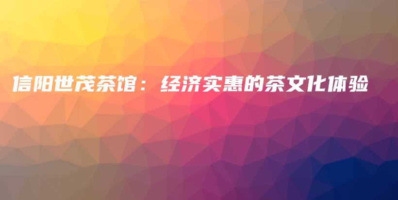 信阳世茂茶馆：经济实惠的茶文化体验插图