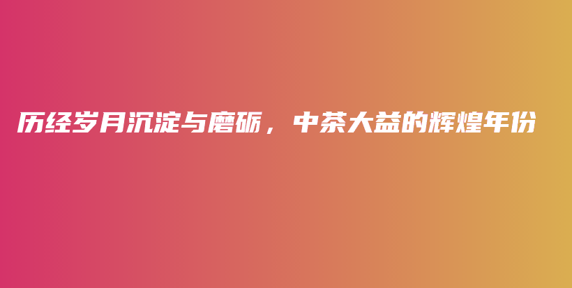 历经岁月沉淀与磨砺，中茶大益的辉煌年份插图
