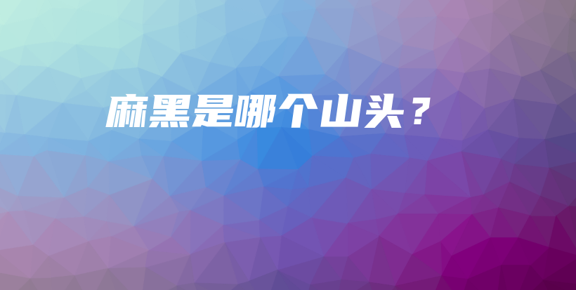 麻黑是哪个山头？插图