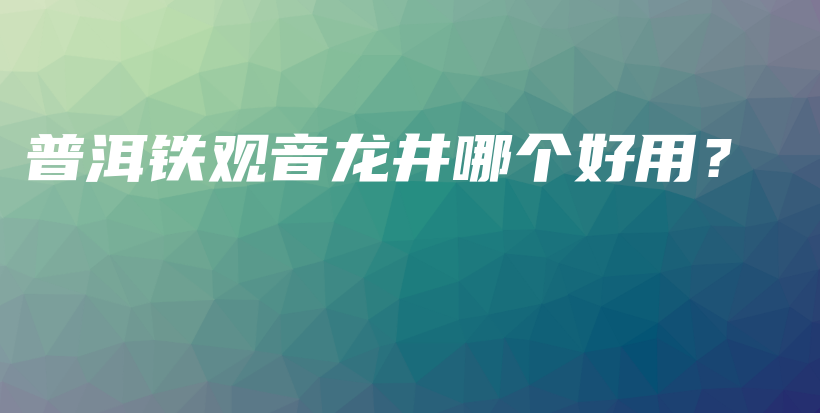 普洱铁观音龙井哪个好用？插图