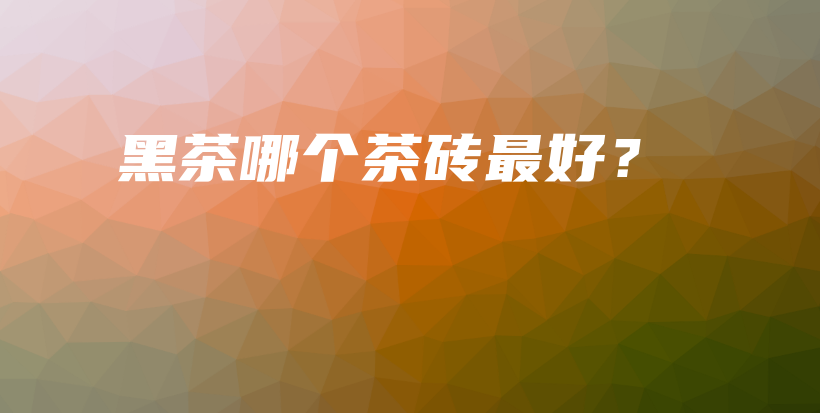 黑茶哪个茶砖最好？插图