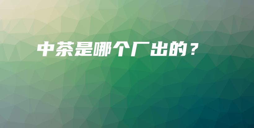 中茶是哪个厂出的?插图 中茶是哪个厂出的?插图