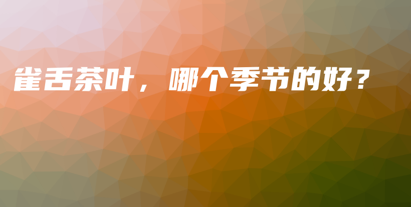 雀舌茶叶，哪个季节的好？插图