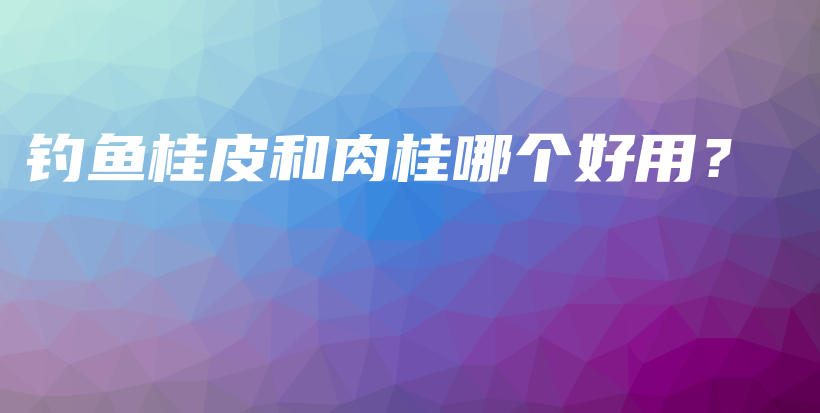 钓鱼桂皮和肉桂哪个好用？插图