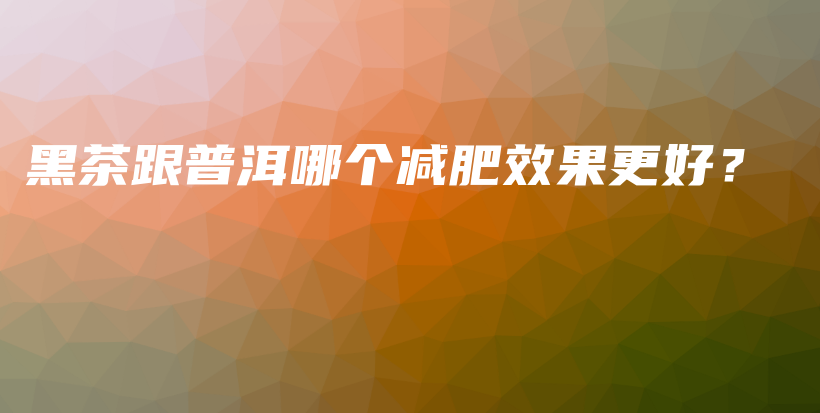 黑茶跟普洱哪个减肥效果更好？插图