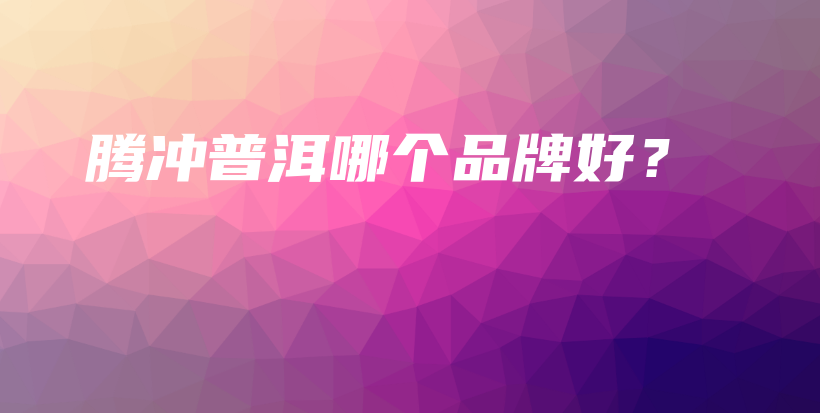 腾冲普洱哪个品牌好？插图