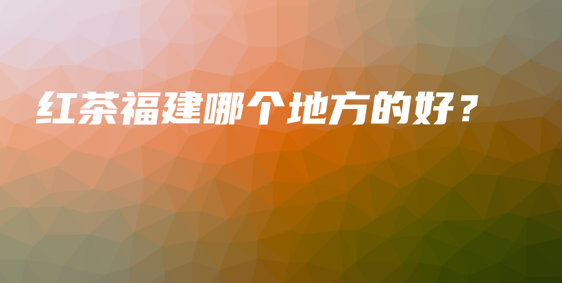 红茶福建哪个地方的好？插图
