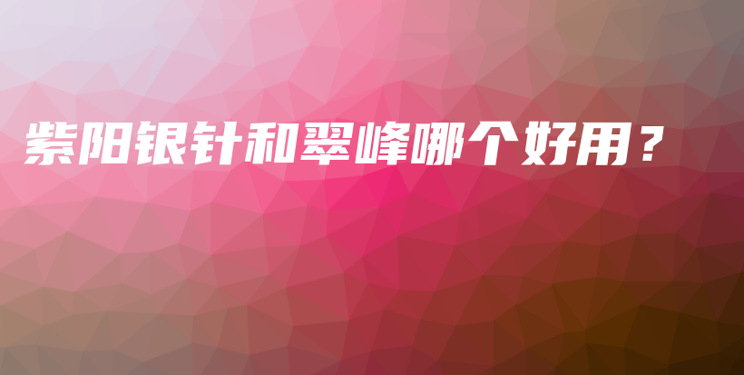 紫阳银针和翠峰哪个好用？插图