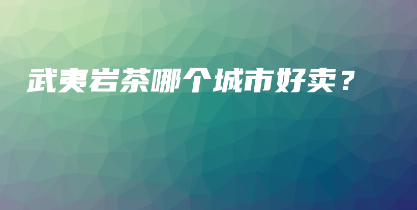 武夷岩茶哪个城市好卖？插图