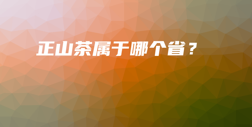 正山茶属于哪个省？插图
