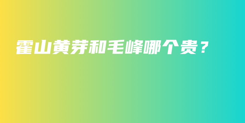 霍山黄芽和毛峰哪个贵？插图