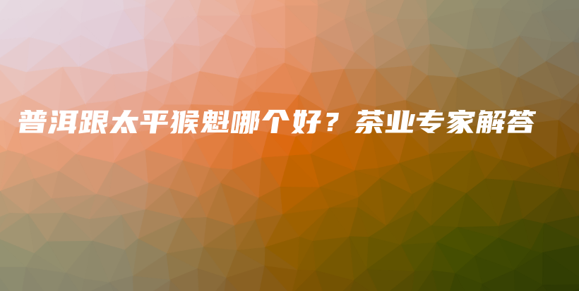 普洱跟太平猴魁哪个好？茶业专家解答插图