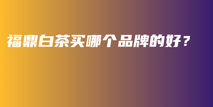 福鼎白茶买哪个品牌的好?插图 福鼎白茶买哪个品牌的好?插图