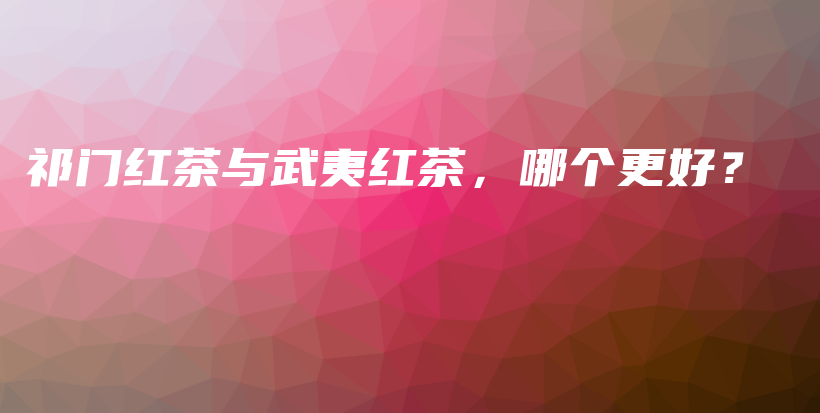 祁门红茶与武夷红茶，哪个更好？插图
