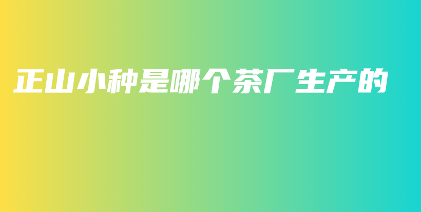正山小种是哪个茶厂生产的插图