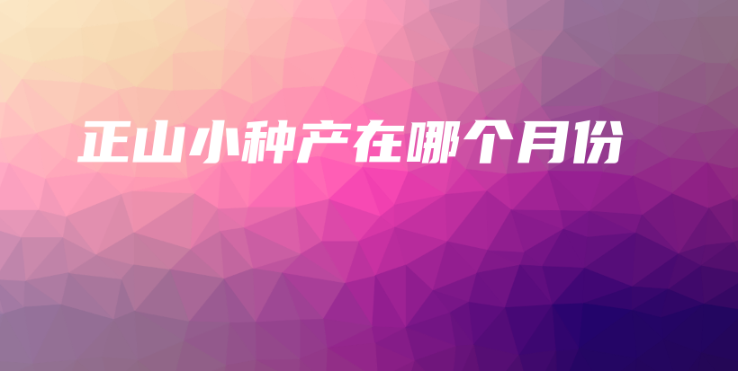 正山小种产在哪个月份插图