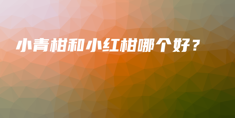 小青柑和小红柑哪个好？插图