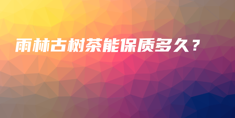 雨林古树茶能保质多久？插图