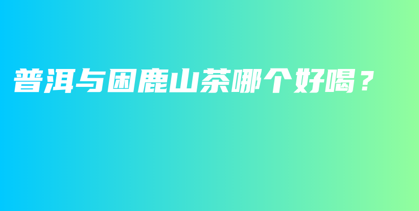 普洱与困鹿山茶哪个好喝？插图