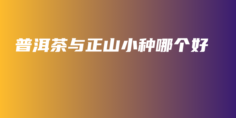 普洱茶与正山小种哪个好插图 普洱茶与正山小种哪个好插图