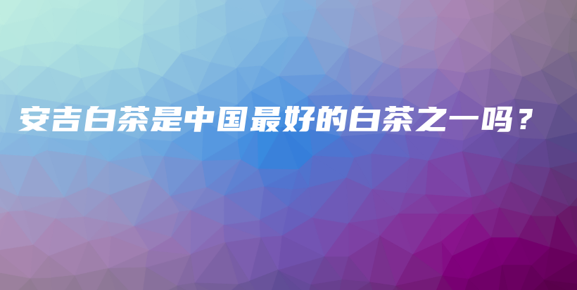 安吉白茶是中国最好的白茶之一吗？插图