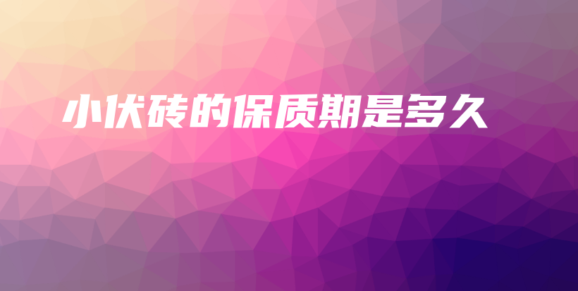 小伏砖的保质期是多久插图