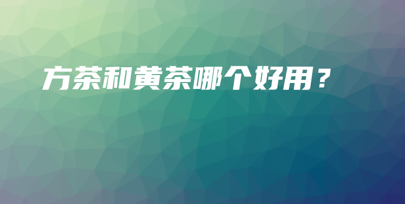 方茶和黄茶哪个好用？插图