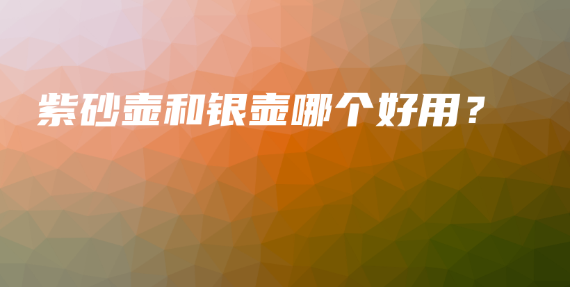 紫砂壶和银壶哪个好用？插图