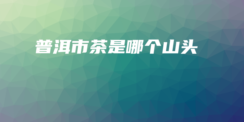 普洱市茶是哪个山头插图