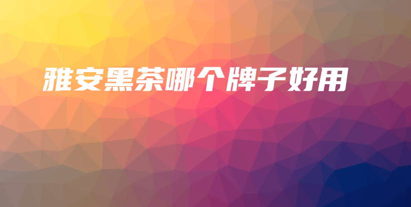 雅安黑茶哪个牌子好用插图