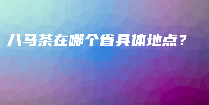 八马茶在哪个省具体地点？插图