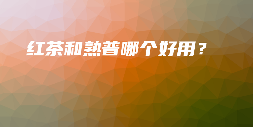 红茶和熟普哪个好用？插图