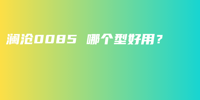 澜沧0085 哪个型好用？插图