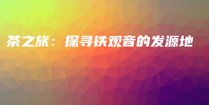 茶之旅：探寻铁观音的发源地插图