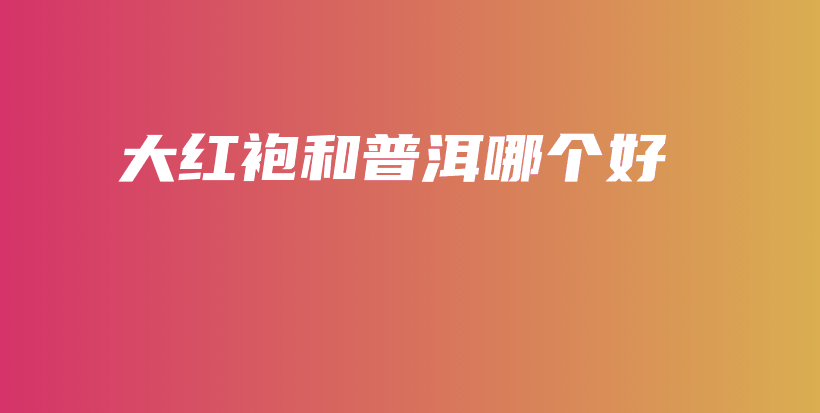 大红袍和普洱哪个好插图