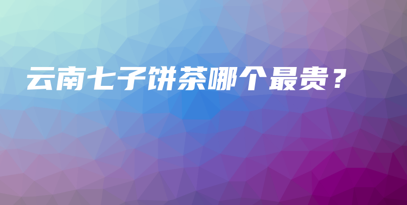 云南七子饼茶哪个最贵？插图