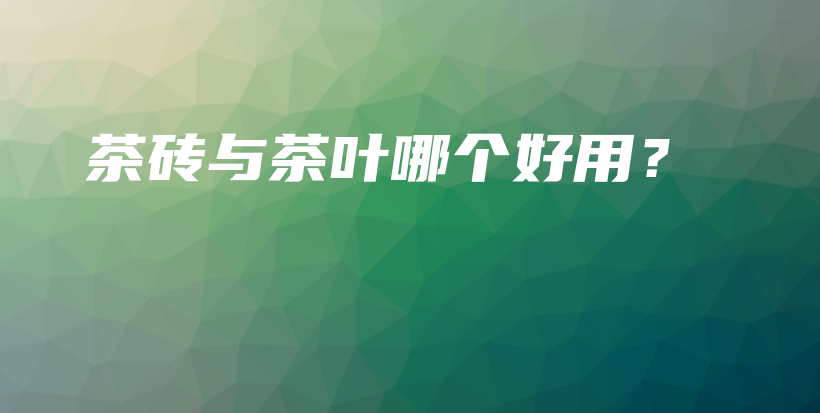 茶砖与茶叶哪个好用？插图