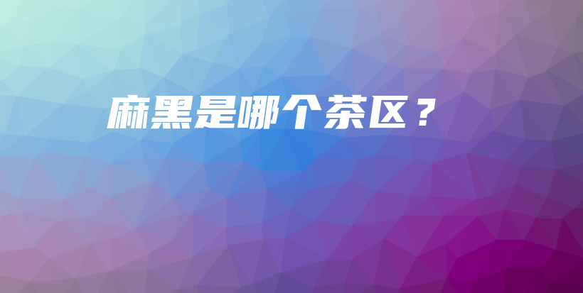 麻黑是哪个茶区？插图