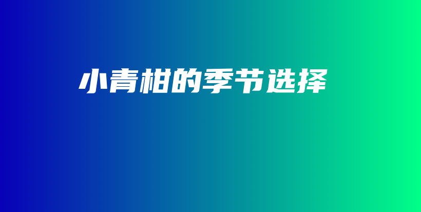 小青柑的季节选择插图
