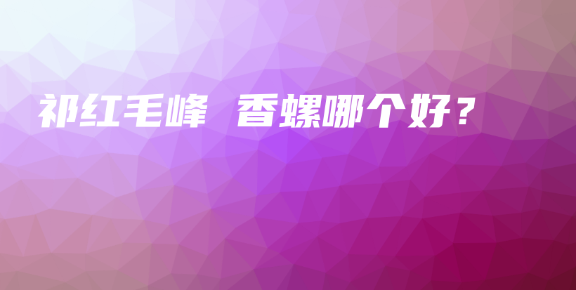 祁红毛峰 香螺哪个好?插图 祁红毛峰 香螺哪个好?插图