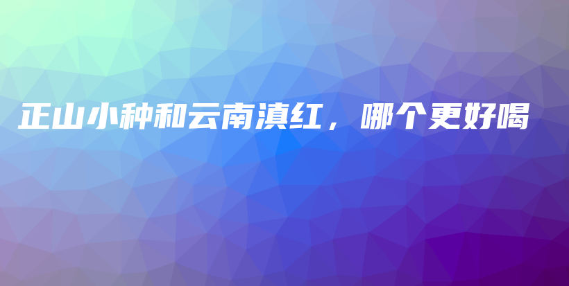 正山小种和云南滇红，哪个更好喝插图