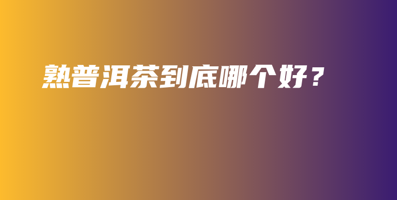 熟普洱茶到底哪个好？插图