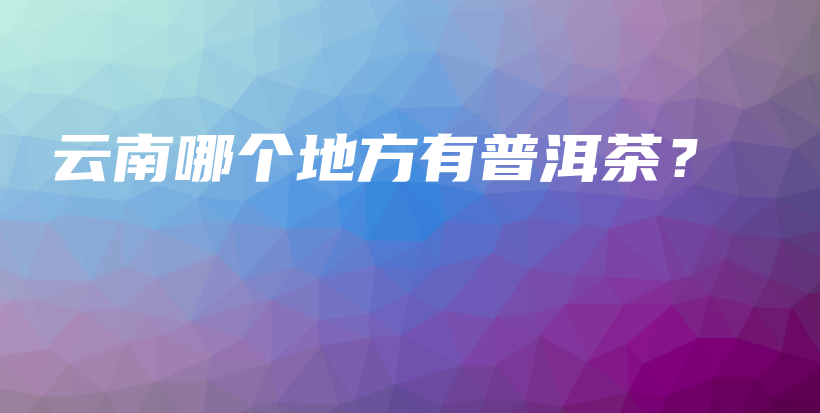 云南哪个地方有普洱茶？插图
