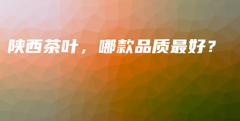 陕西茶叶，哪款品质最好？插图