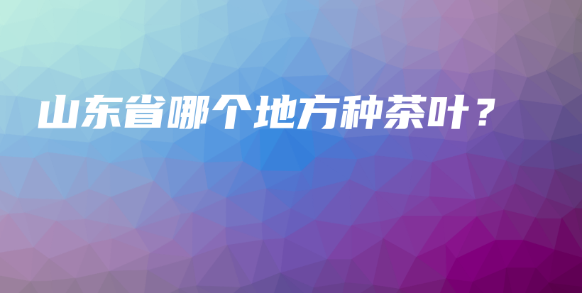 山东省哪个地方种茶叶？插图